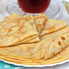 Тонкие блины на молоке и воде