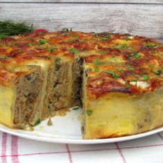 Пирог из лаваша с фаршем