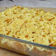 Запеченное мясо под овощами