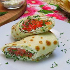 Блины с красной рыбой