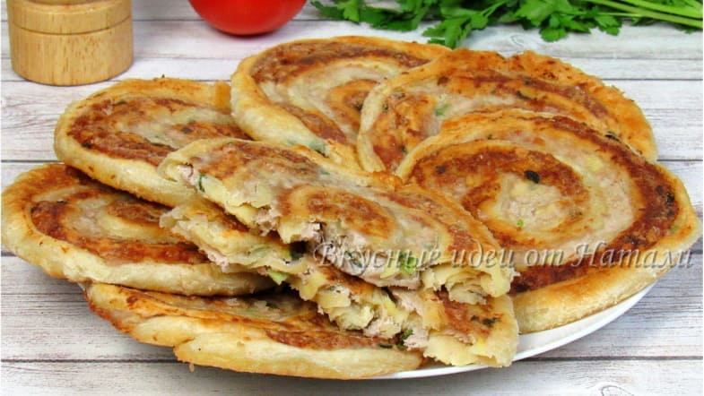 Ленивые пирожки с мясом на сковороде
